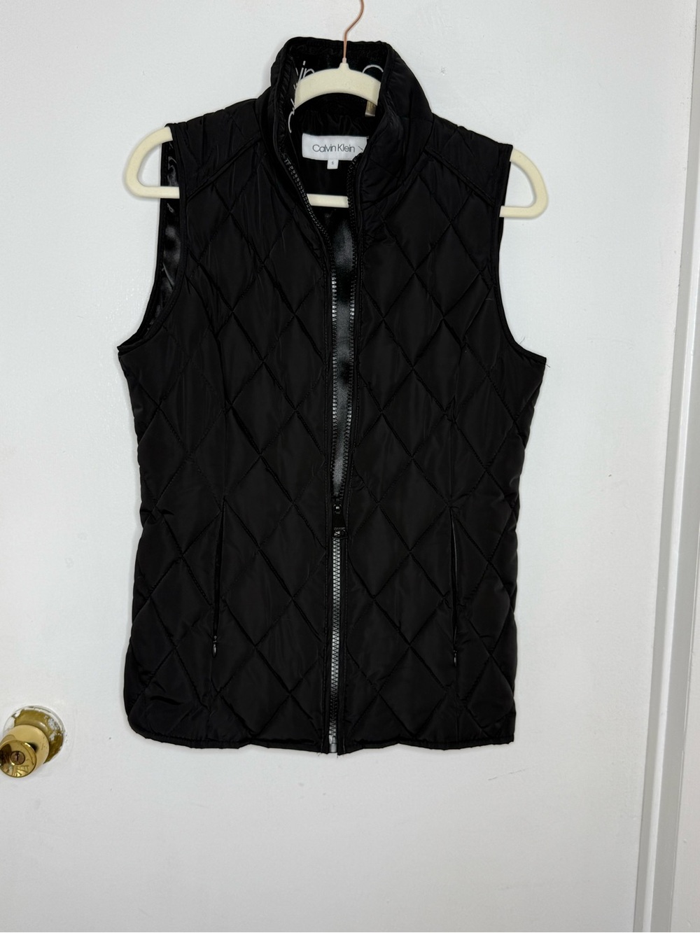 Calvin Klein Black Quilted Stand-Collar Vest